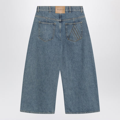 The Attico Cropped Denim Jeans Blue