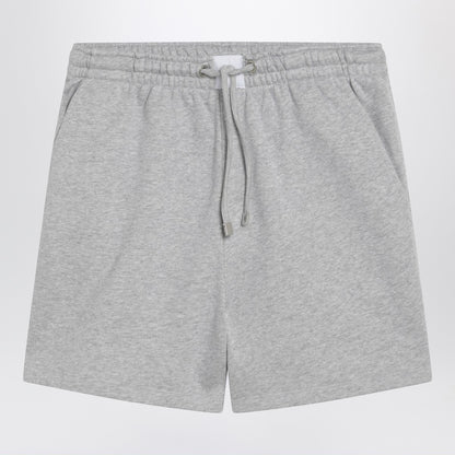 The Attico Grey Cotton Sport Shorts with Logo Patch Grey