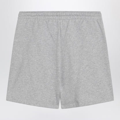 The Attico Grey Cotton Sport Shorts with Logo Patch Grey