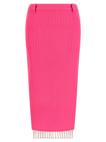 The Attico Double Layer Skirt Fuchsia