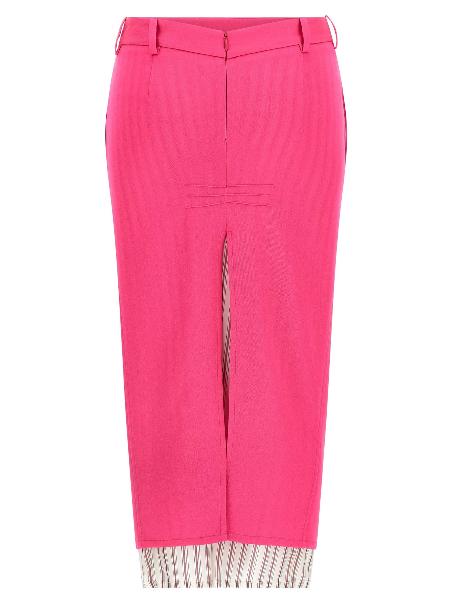 The Attico Double Layer Skirt Fuchsia