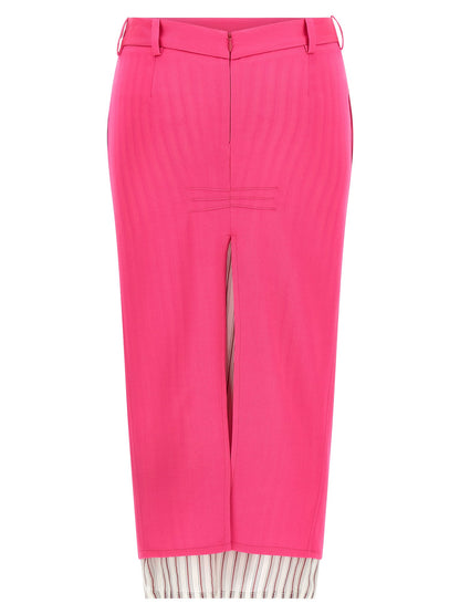 The Attico Double Layer Skirt Fuchsia