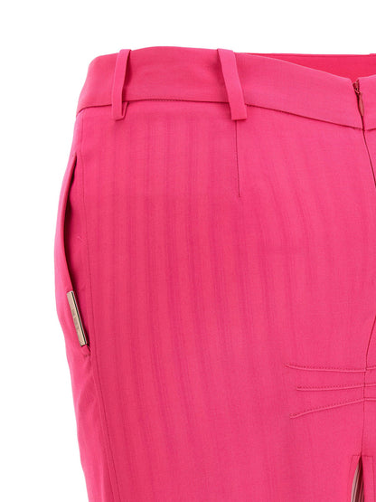 The Attico Double Layer Skirt Fuchsia