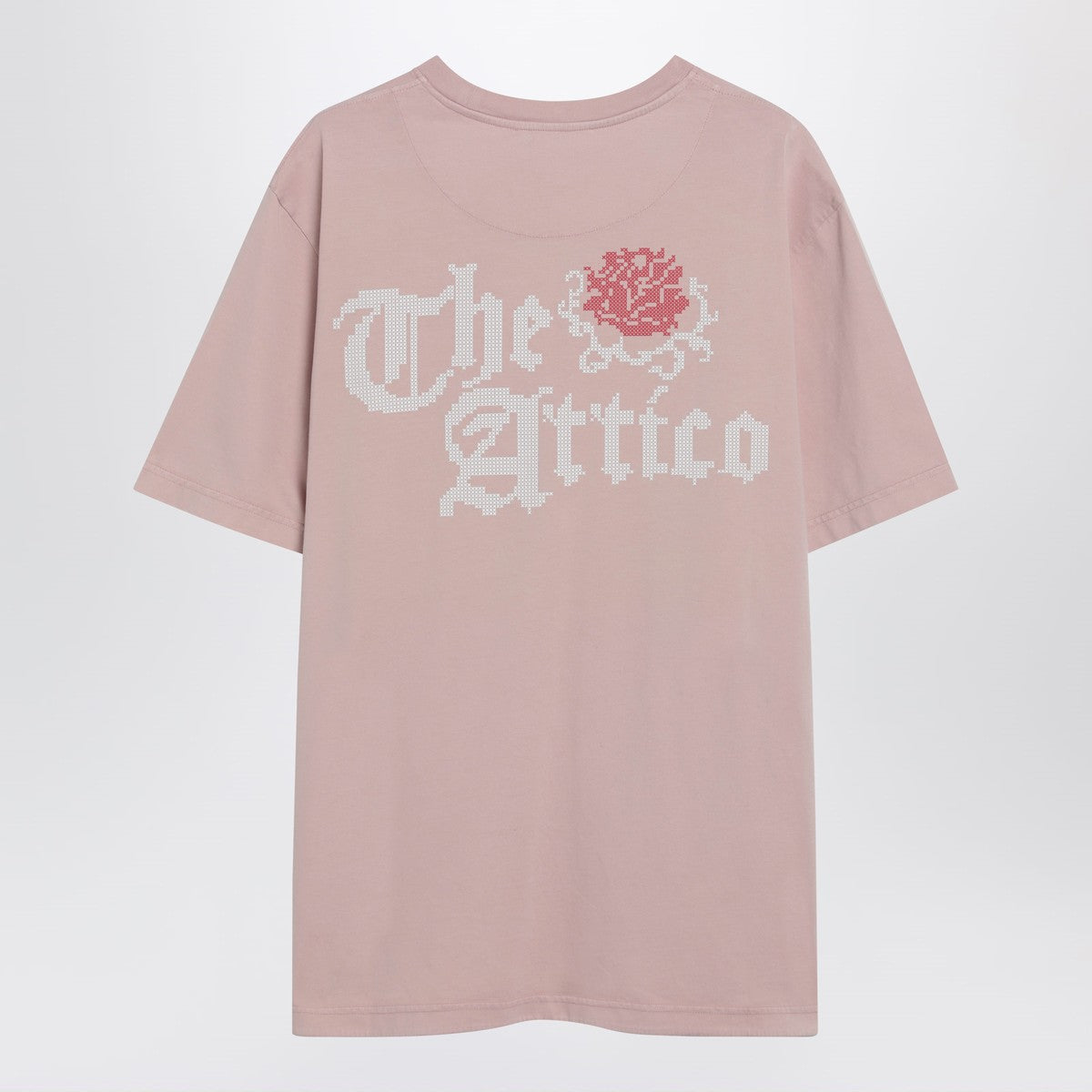 The Attico Pink Cotton Back Logo Tee Pink