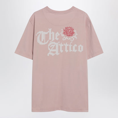The Attico Pink Cotton Back Logo Tee Pink