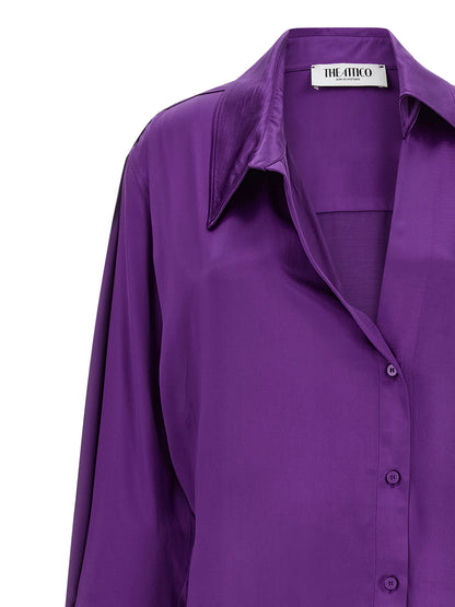 The Attico Chemisier Dress Purple