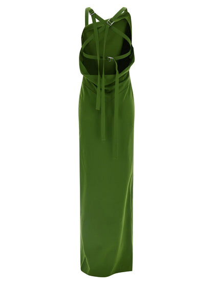 The Attico Strap Dress Green