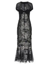 The Attico Lace Tulle Dress Black