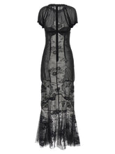 The Attico Lace Tulle Dress Black