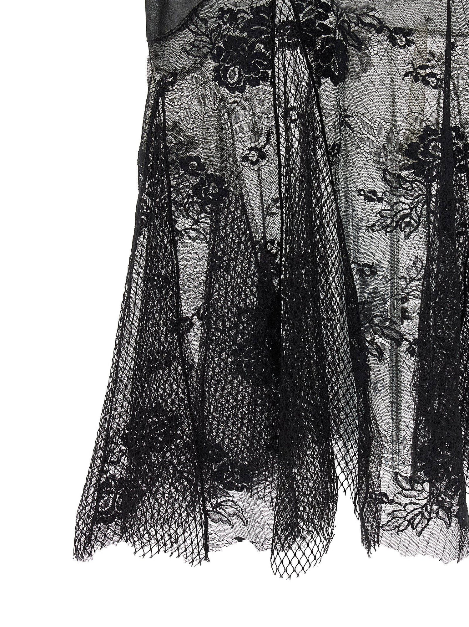 The Attico Lace Tulle Dress Black
