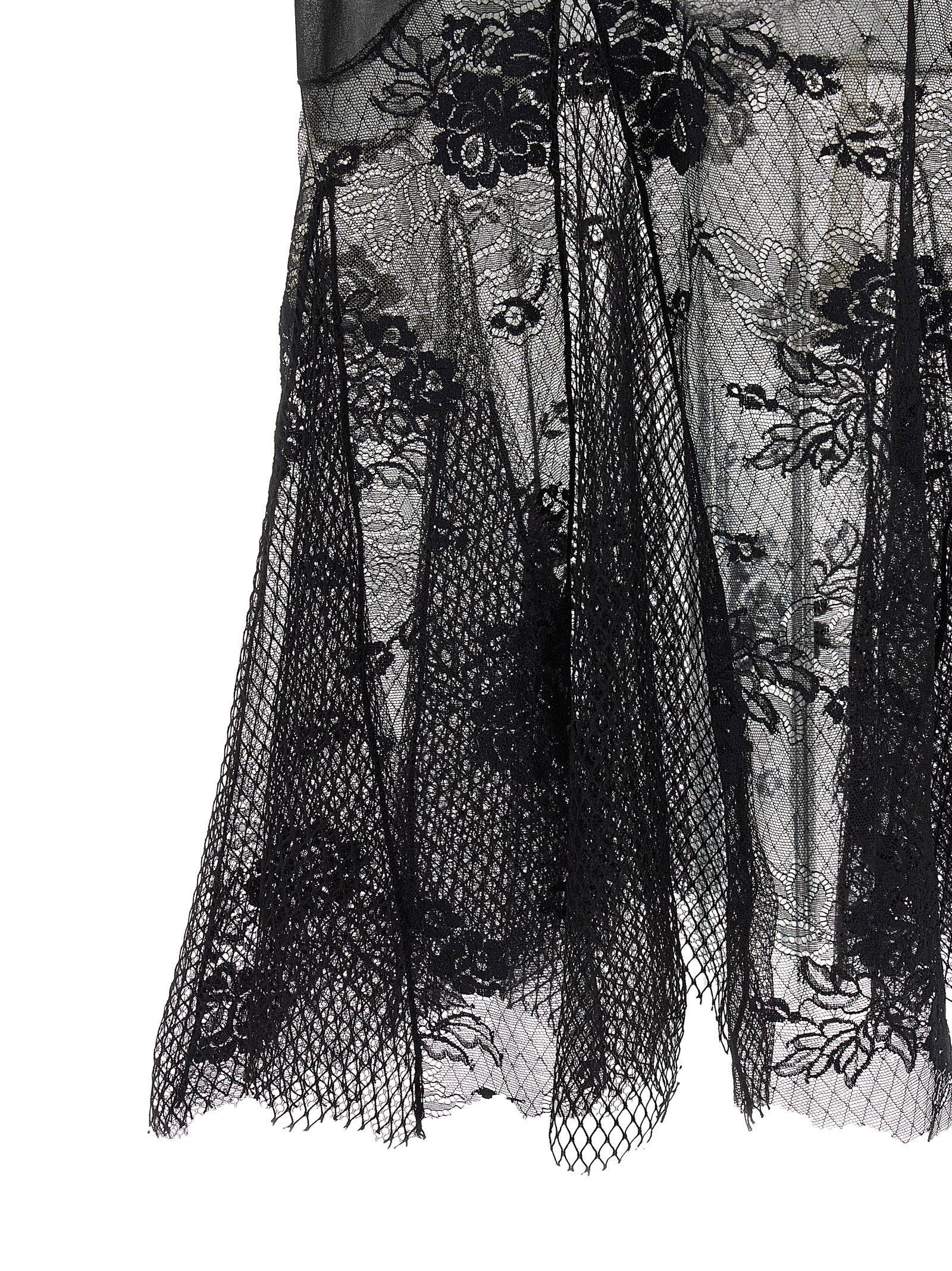 The Attico Lace Tulle Dress Black