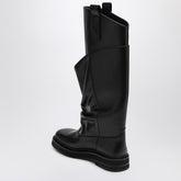 The Attico Black Leather La Passeggiata Boots Black