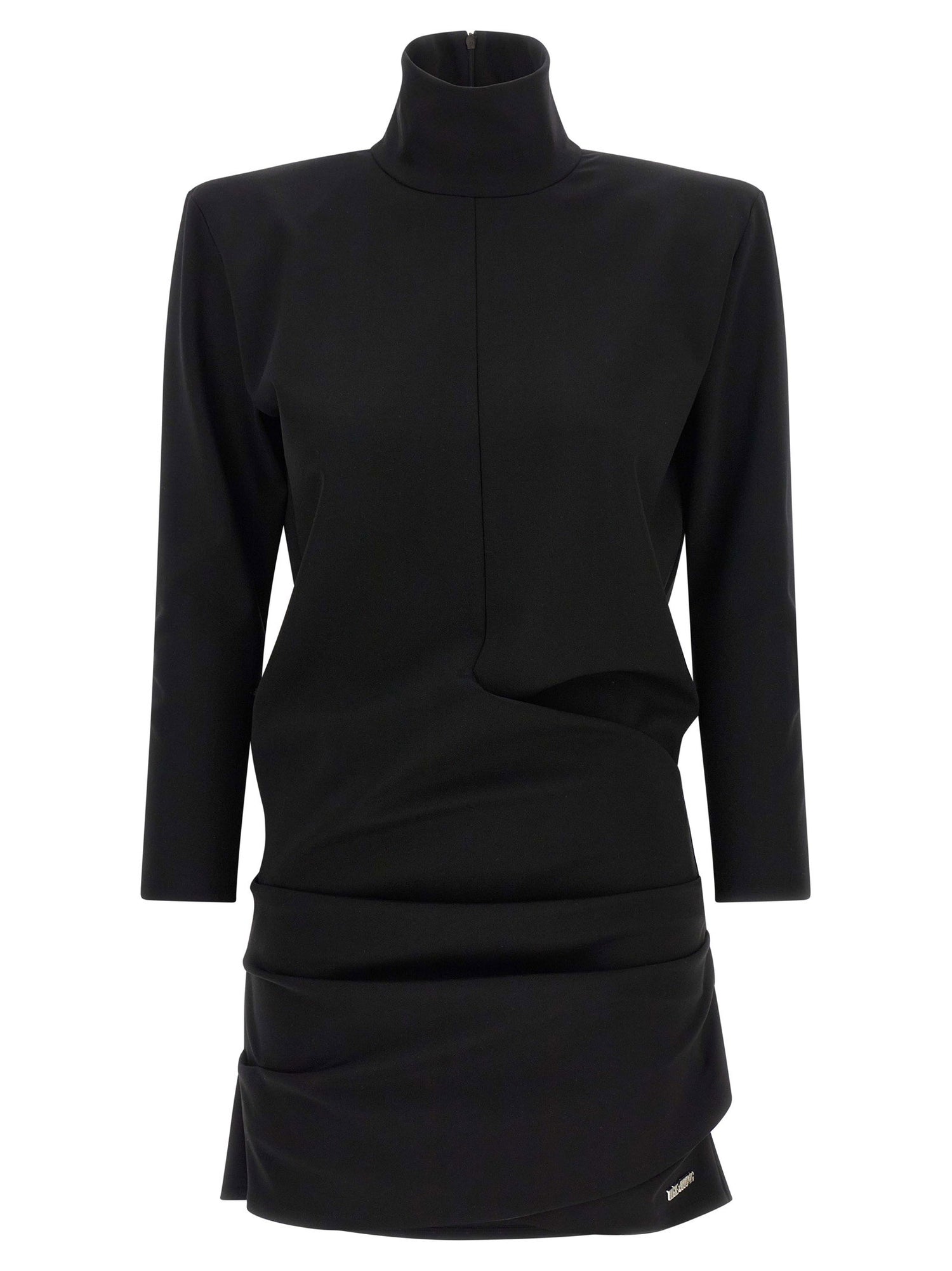 The Attico Structured Shoulder Dress Black