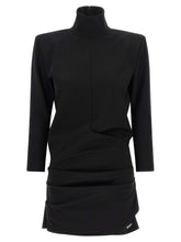 The Attico Structured Shoulder Dress Black