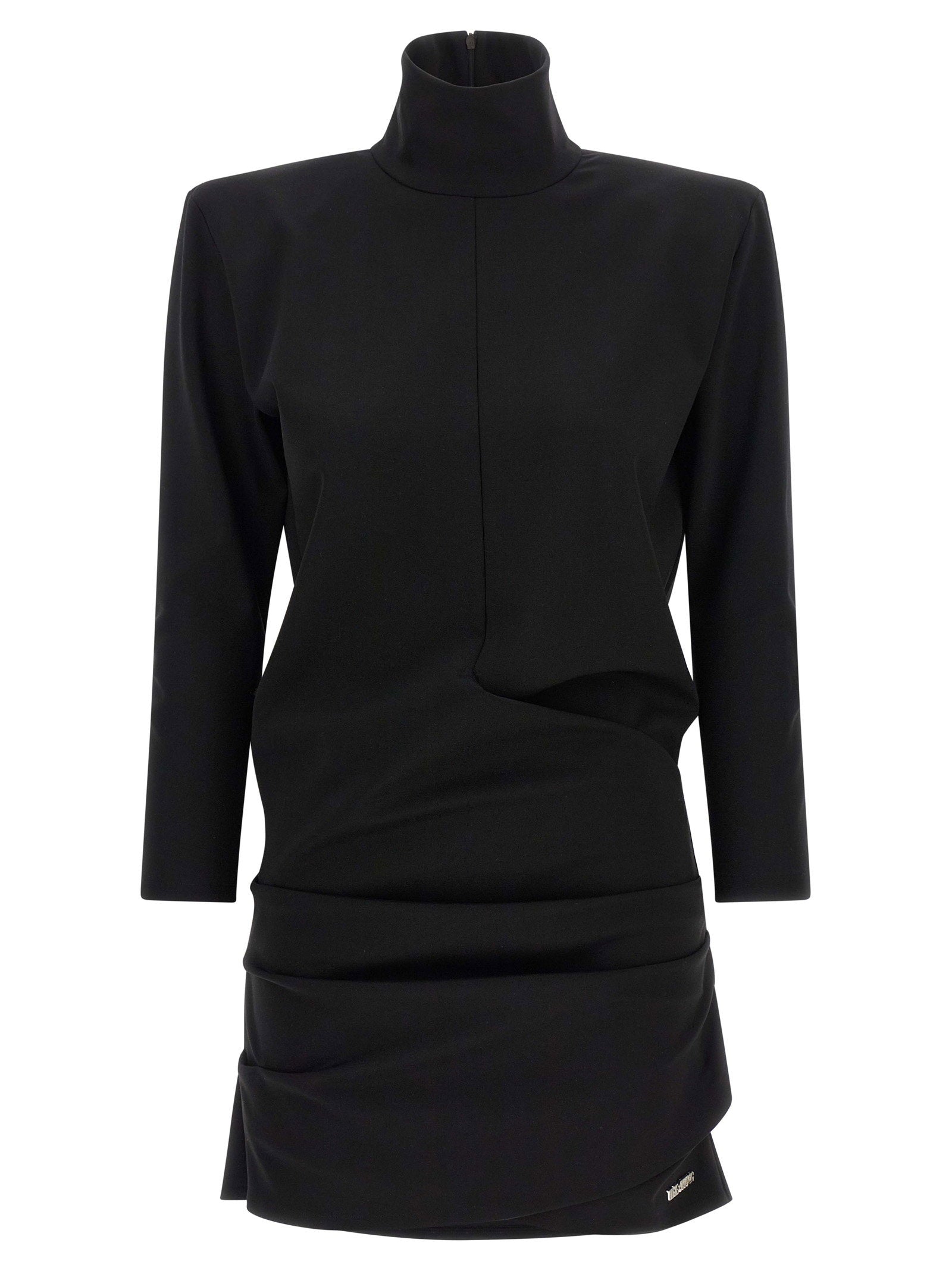 The Attico Structured Shoulder Dress Black