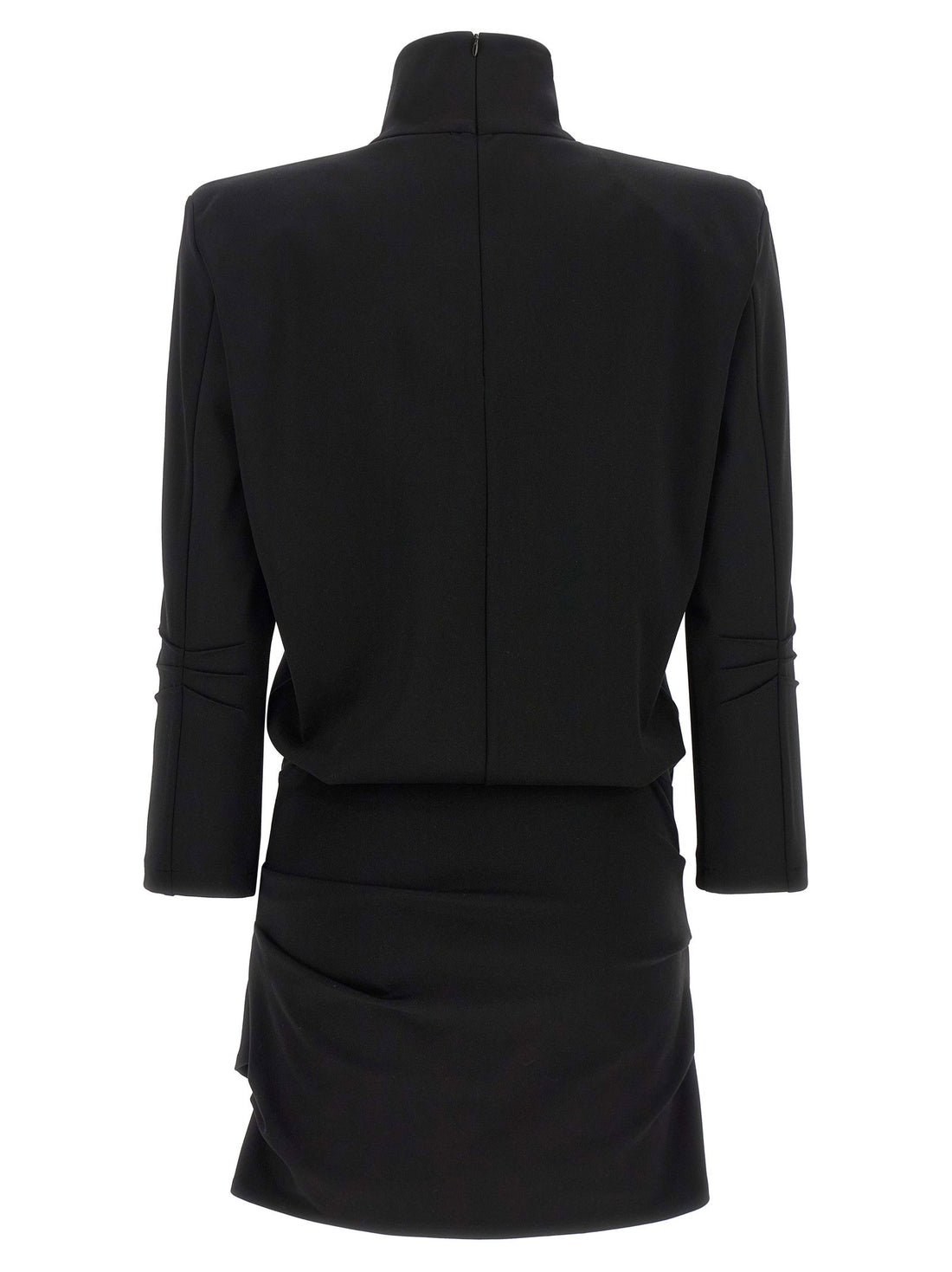 The Attico Structured Shoulder Dress Black