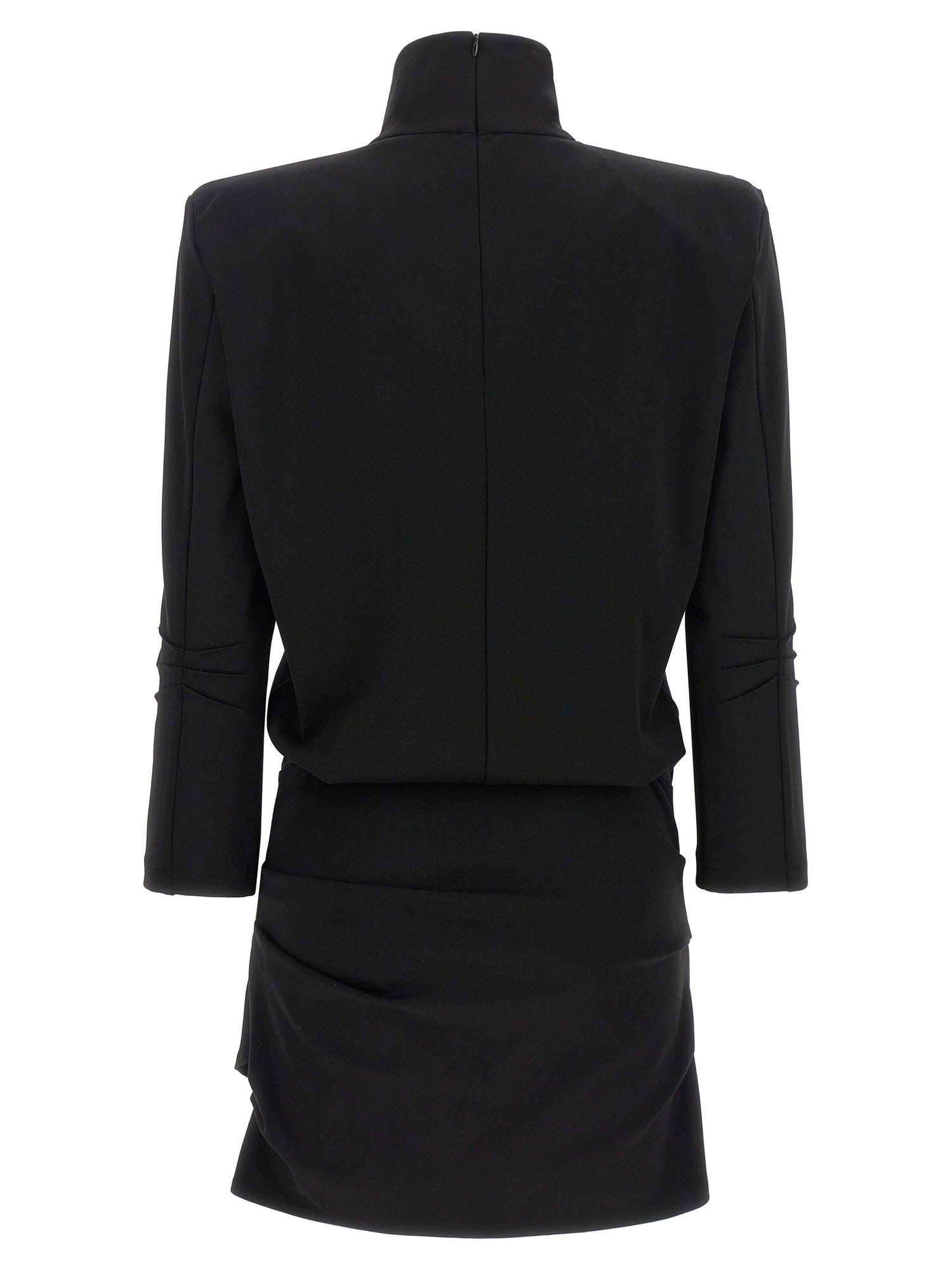 The Attico Structured Shoulder Dress Black