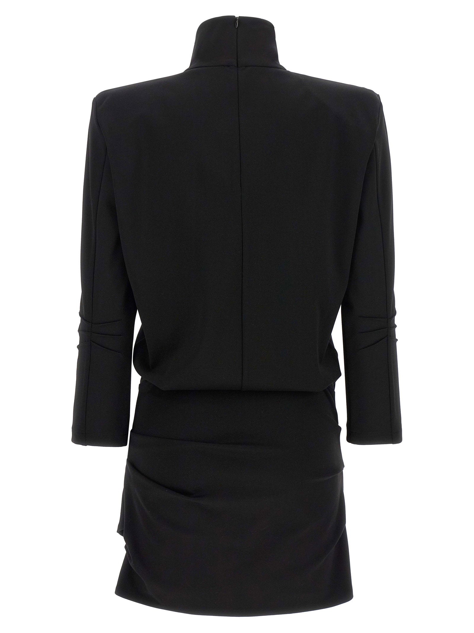 The Attico Structured Shoulder Dress Black