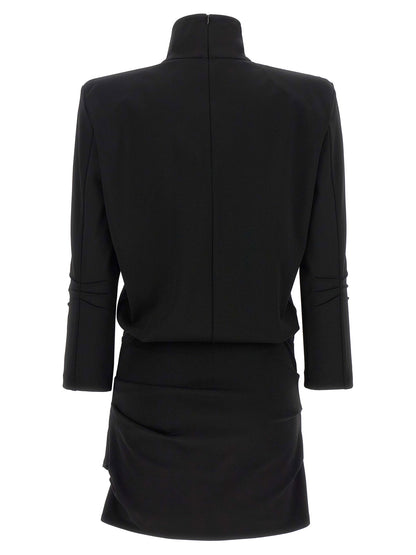 The Attico Structured Shoulder Dress Black