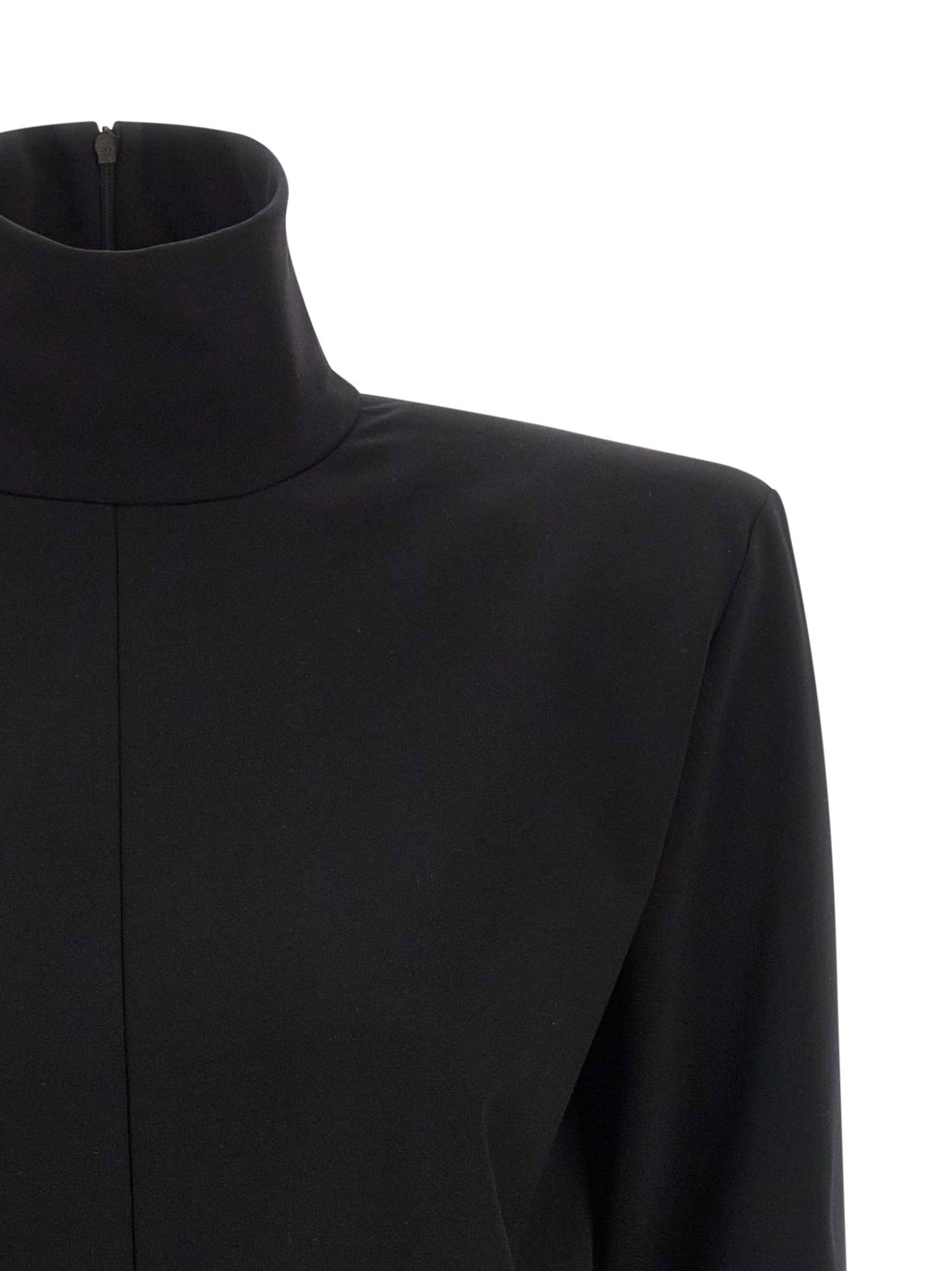 The Attico Structured Shoulder Dress Black
