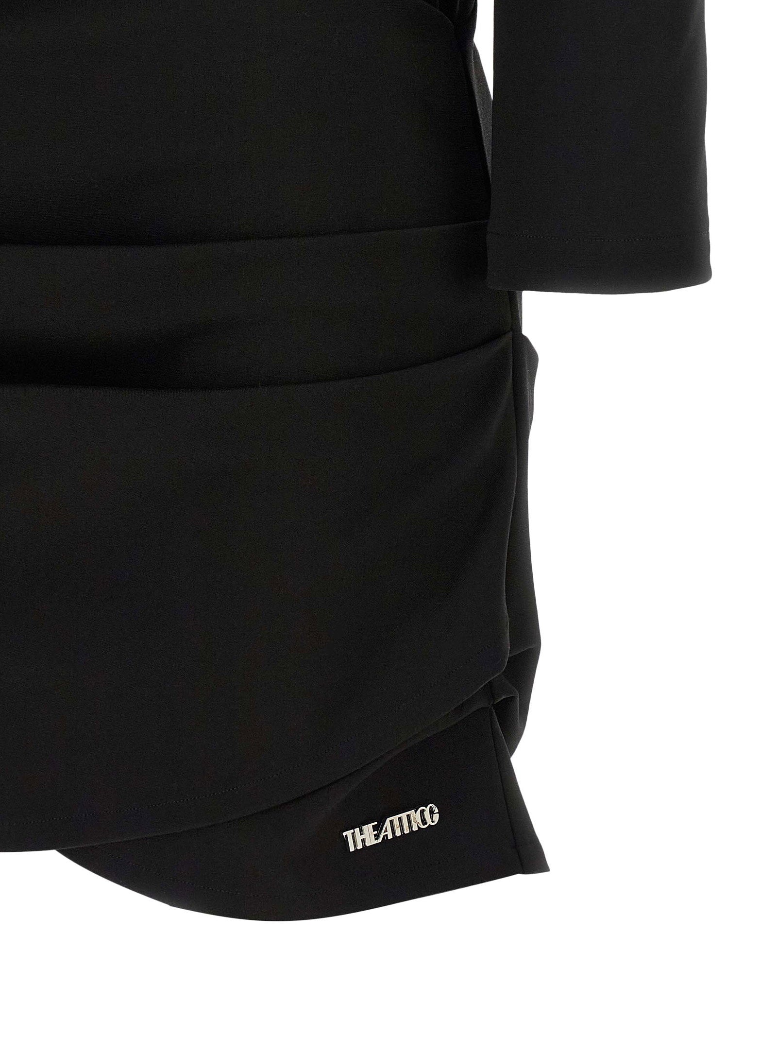The Attico Structured Shoulder Dress Black