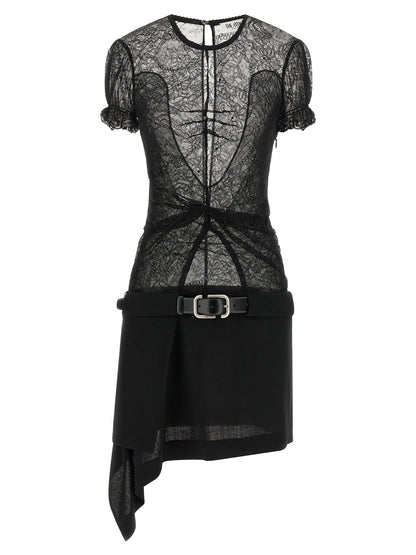 The Attico Lace Dress Black  