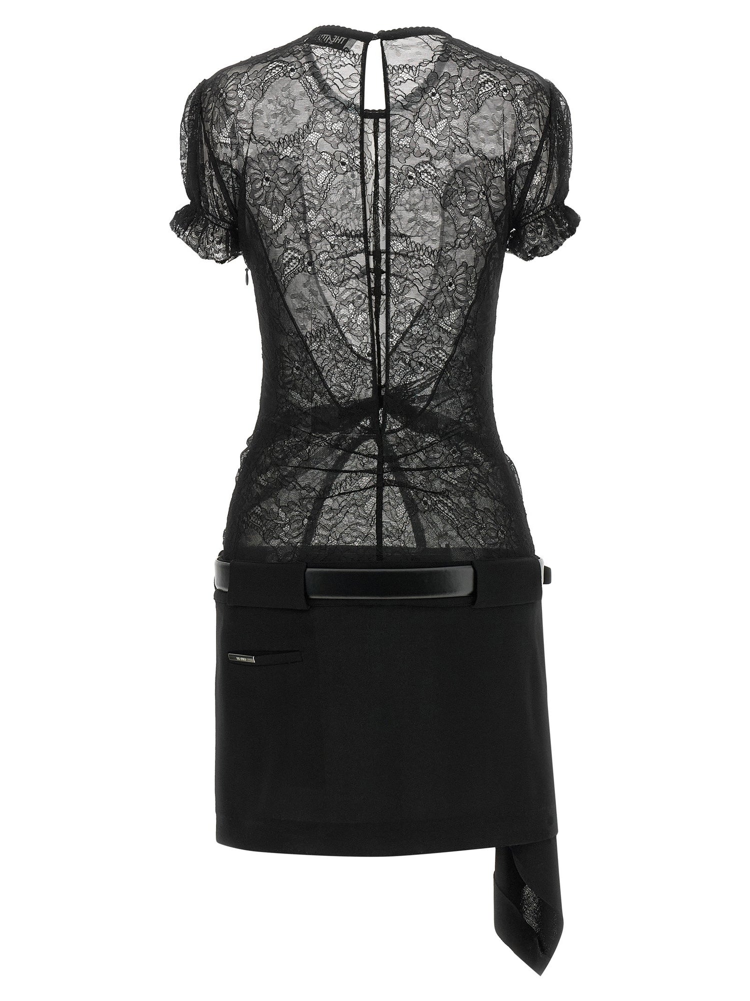 The Attico Lace Dress Black  