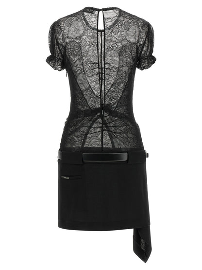 The Attico Lace Dress Black  