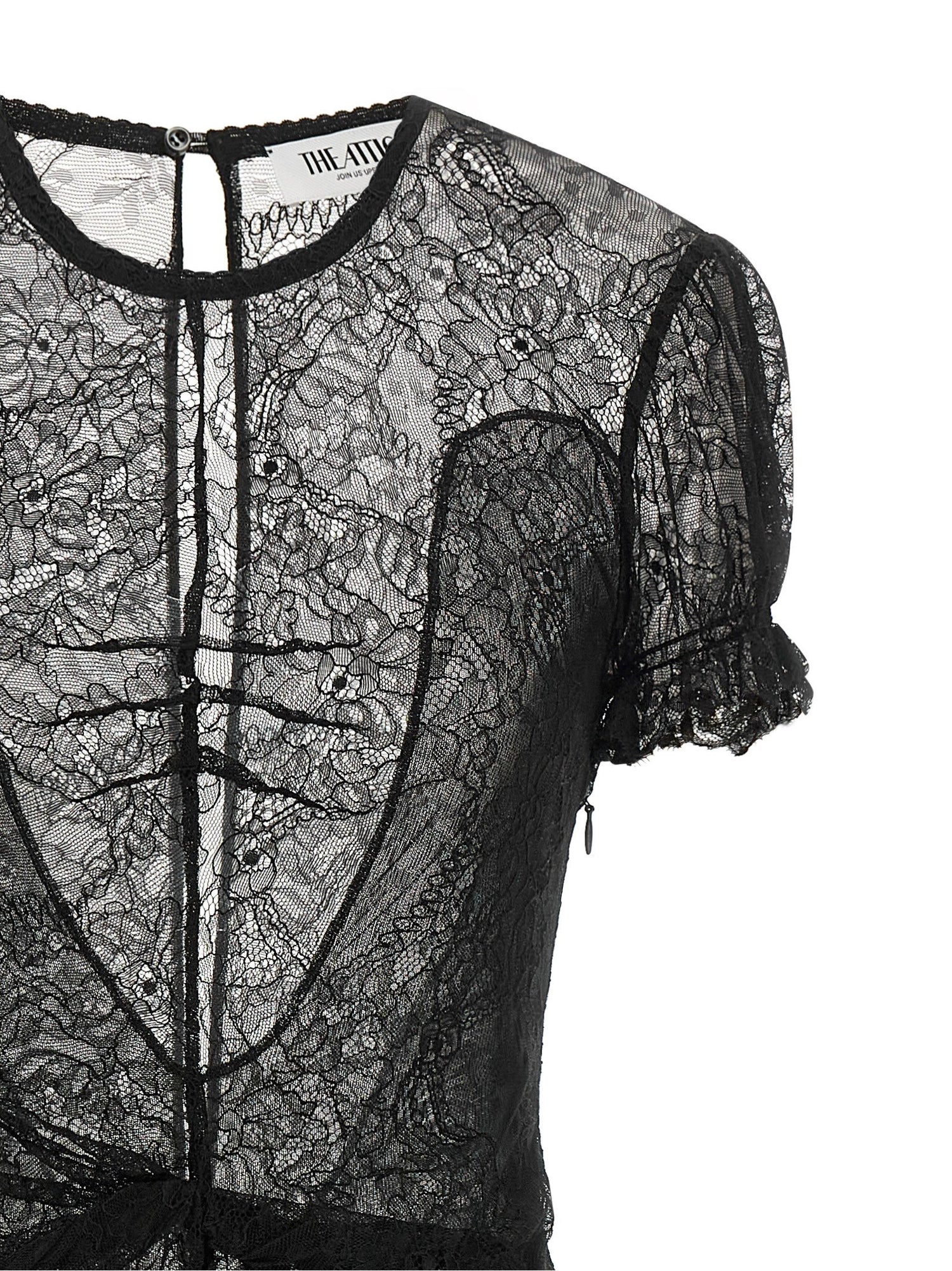The Attico Lace Dress Black  