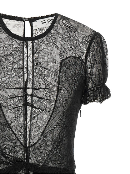 The Attico Lace Dress Black  