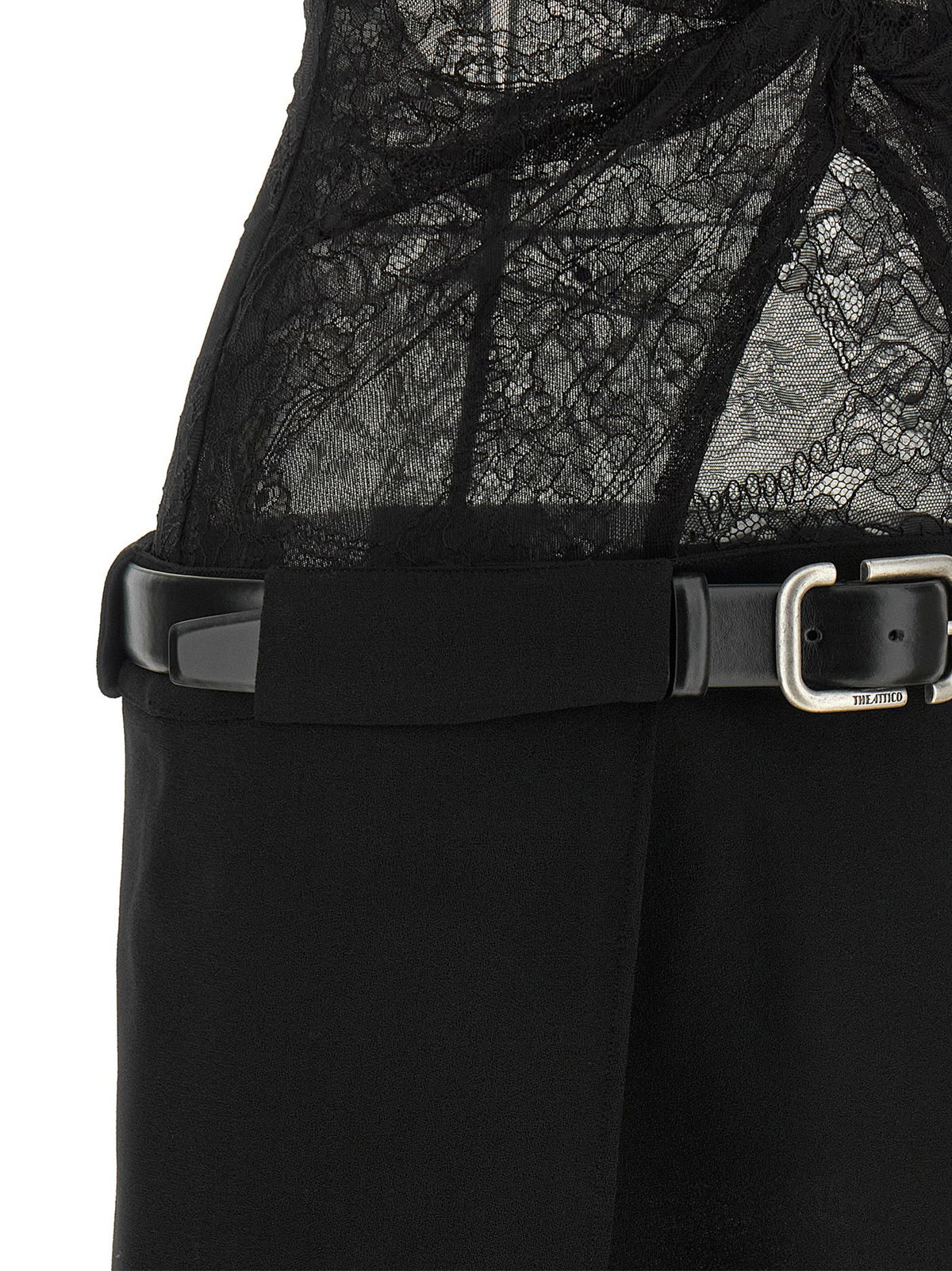 The Attico Lace Dress Black  