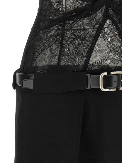 The Attico Lace Dress Black  