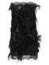 The Attico Lace And Feather Dress Black  