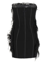 The Attico Lace And Feather Dress Black  