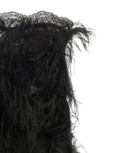The Attico Lace And Feather Dress Black  