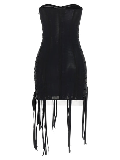 The Attico Ribbon Dress Black