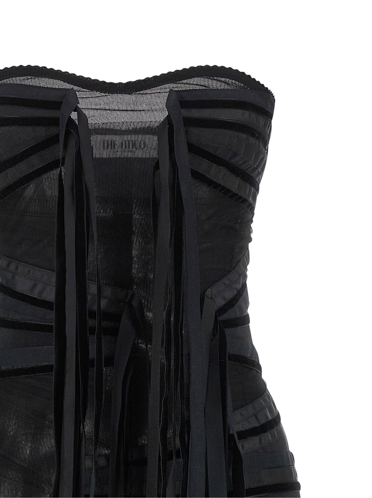 The Attico Ribbon Dress Black