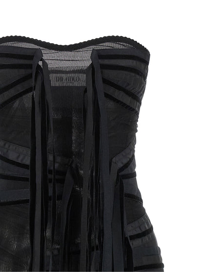 The Attico Ribbon Dress Black
