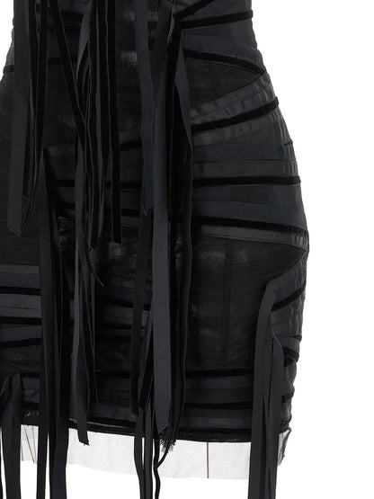 The Attico Ribbon Dress Black