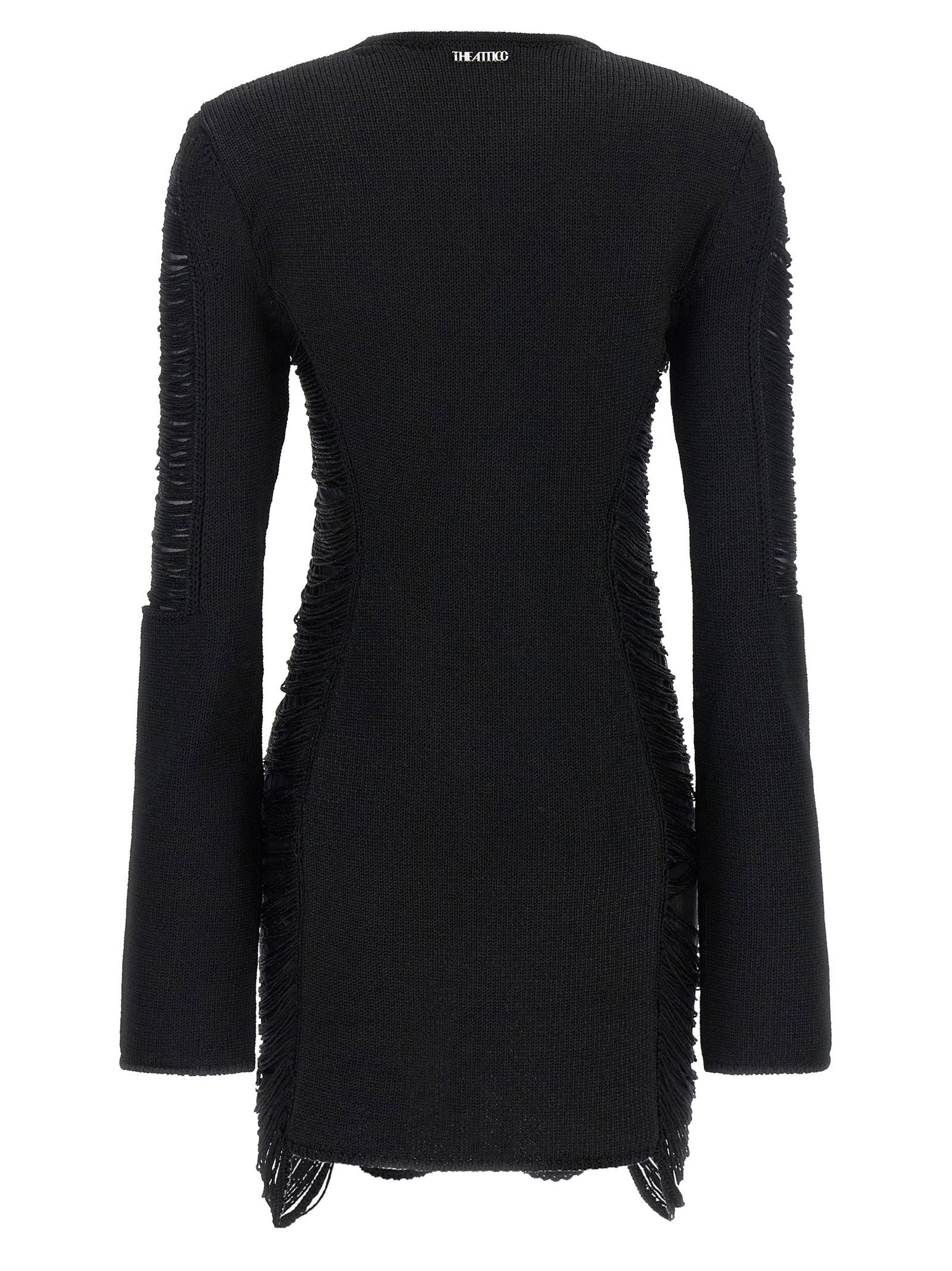 The Attico Fringed Dress Black