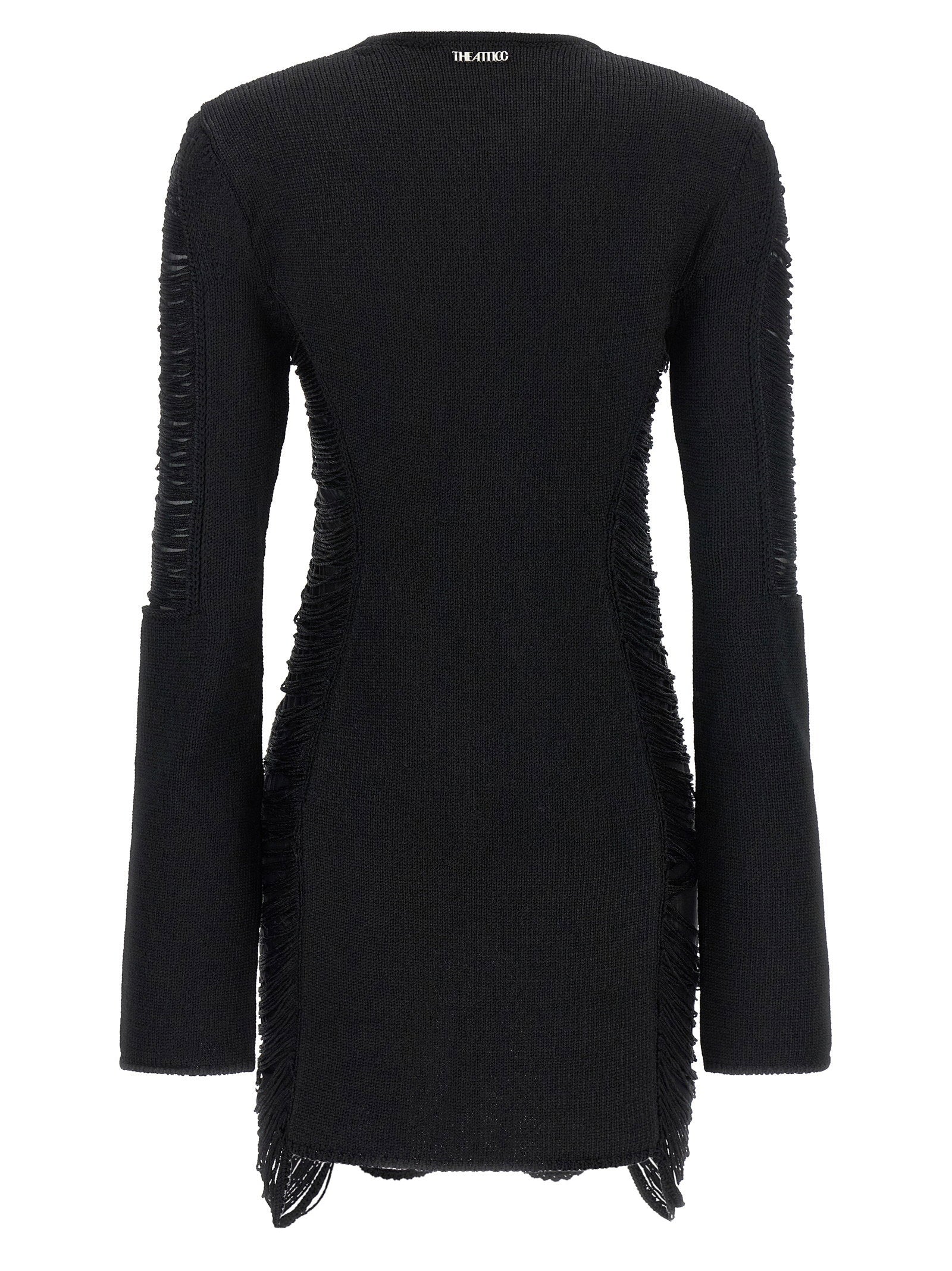 The Attico Fringed Dress Black