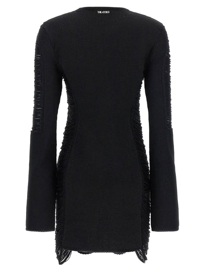 The Attico Fringed Dress Black
