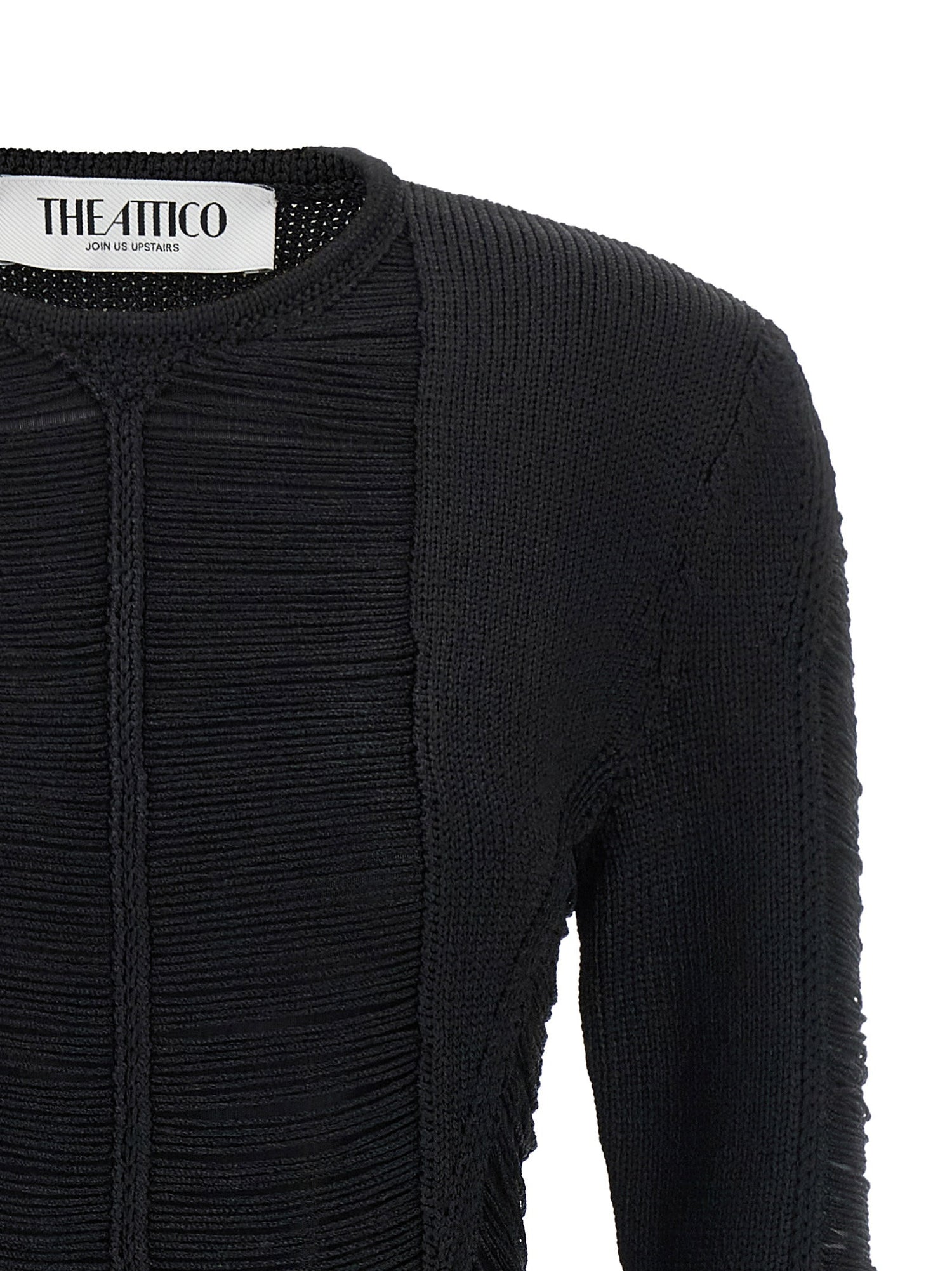 The Attico Fringed Dress Black