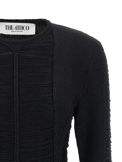 The Attico Fringed Dress Black
