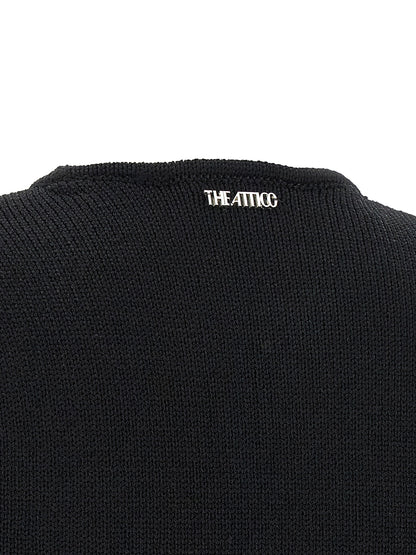 The Attico Fringed Dress Black