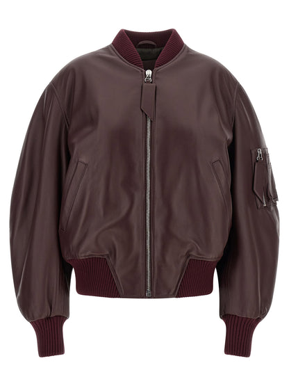 The Attico Anja Bomber Jacket Bordeaux