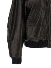 The Attico Shearling Neck Bomber Jacket Black
