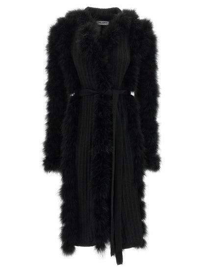 The Attico Dressing Gown Coat Black  
