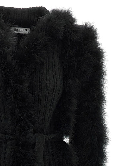 The Attico Dressing Gown Coat Black  