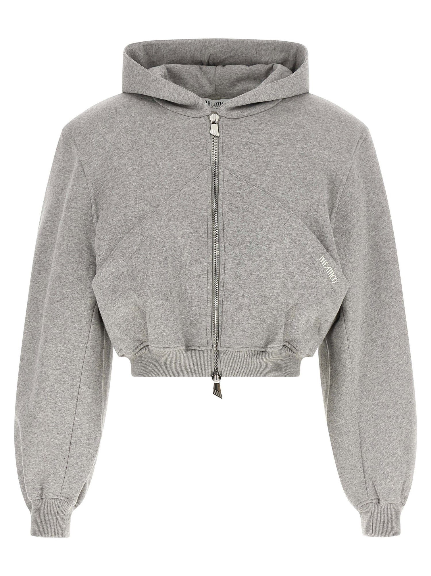 The Attico Cropped Hoodie Gray